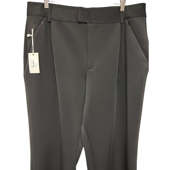 NWT Good American Women's Pants Scuba Knit Black Trouser Zip Pockets Size 16 - Picture 3 of 13